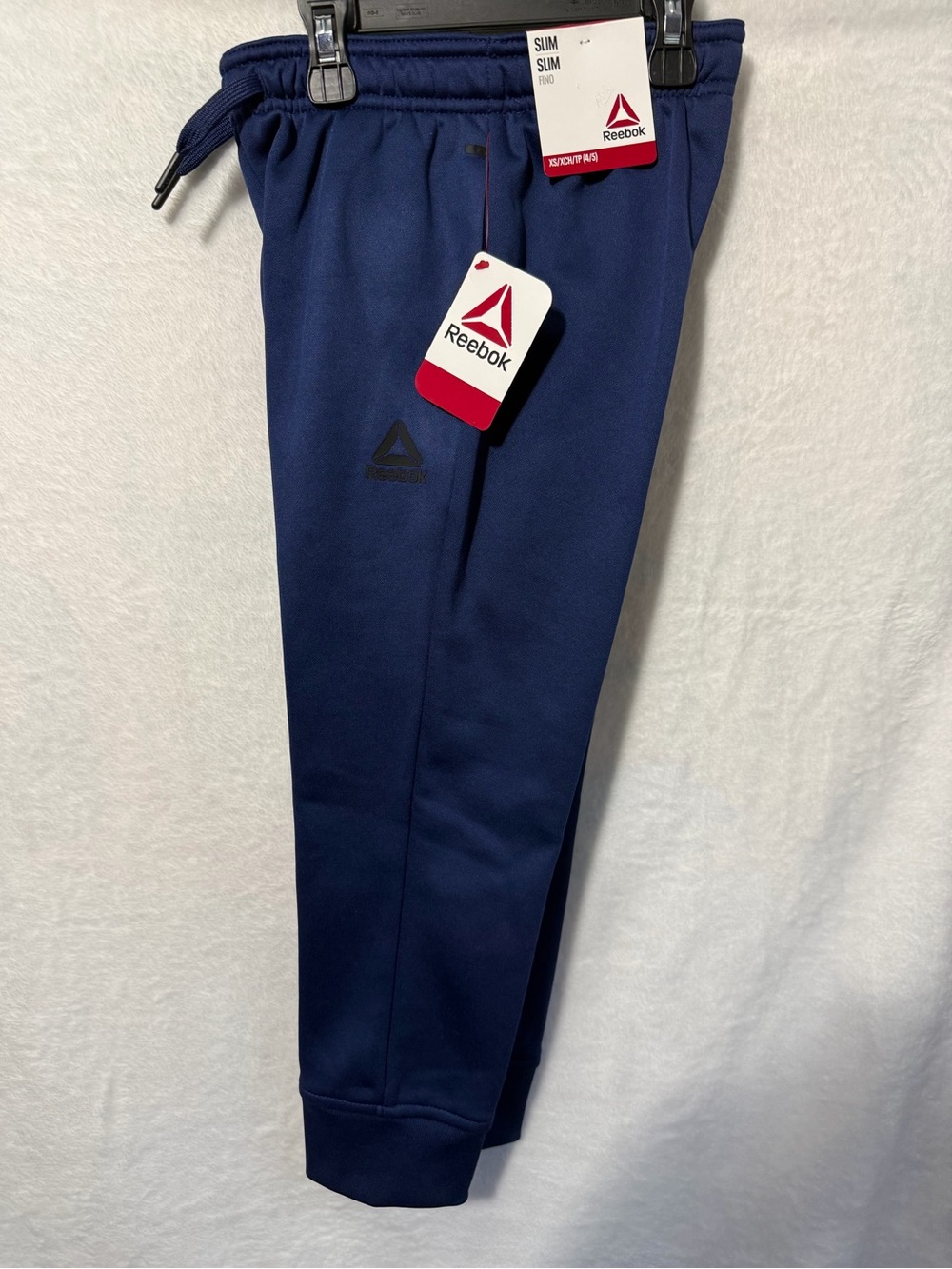 Reebok Navy Slim Athletic Joggers with Logo